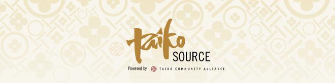Taiko Source logo with background pattern